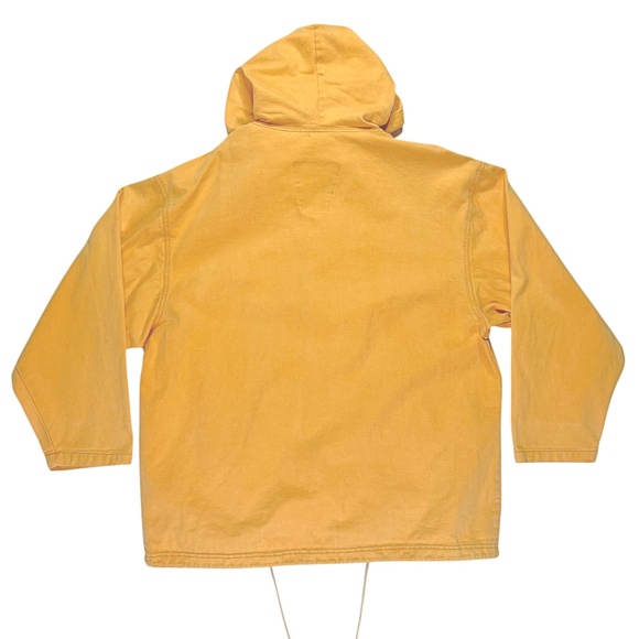 Vintage 90s Mens Anchor Blue Yellow Hooded Chore Jacket Y2K - Picture 6 of 8